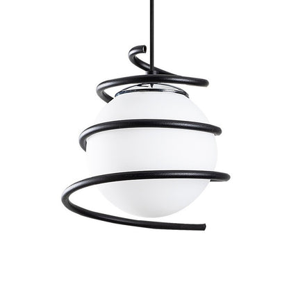 Lámpara Model 6 fabricada en metal y cristal color blanco