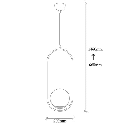 Lámpara colgante con altura regulable de 66cm a 146cm