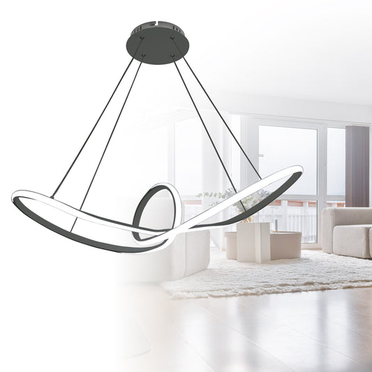 Lámpara Colgante LED Lidias 60W 5000 lm CCT Negro CristalRecord - imagen 2 | CristalRecord