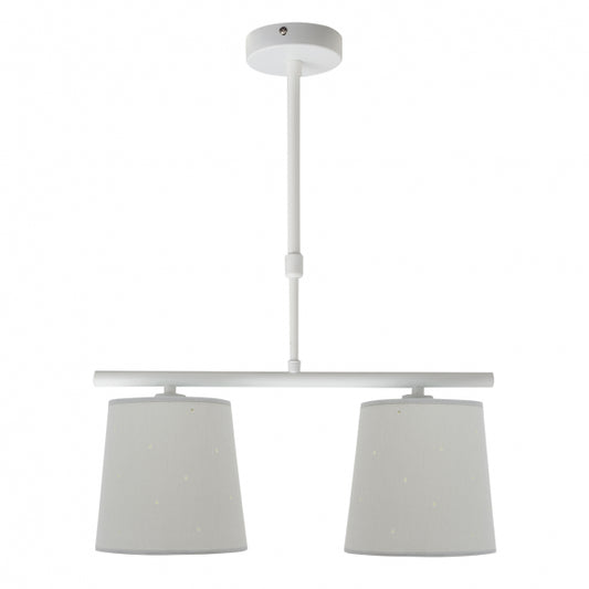 Lámpara Consciencia Gris 2xE14 de Fabrilamp: Iluminación suave y decorativa para habitaciones infantiles.