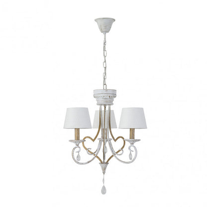 Lámpara Colgante Crasas 3 Luces E14 Blanco y Oro Fabrilamp - vista principal | Fabrilamp / Abrila