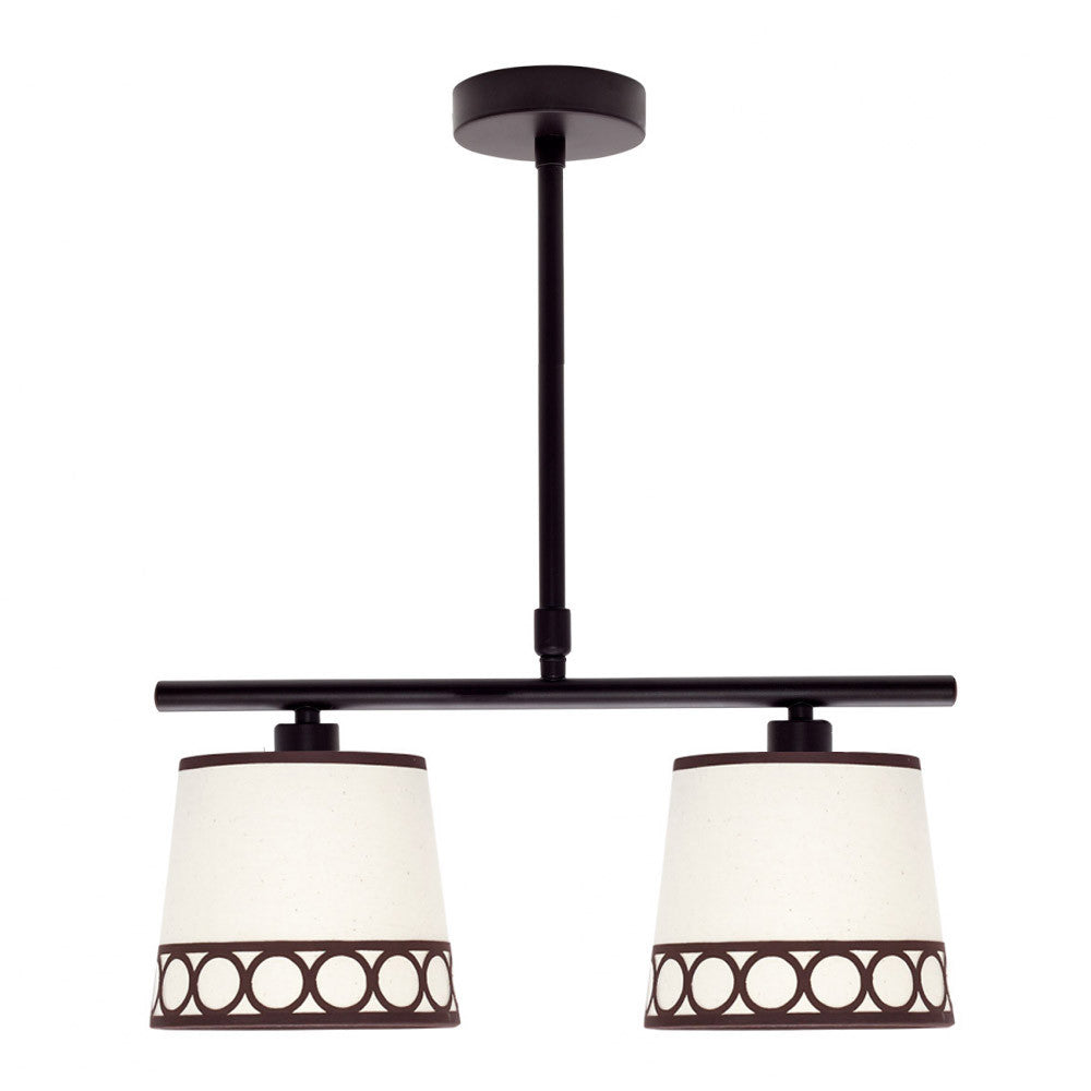 Lámpara de mesa Dalia Fabrilamp / Abrila clásica beige y marrón, referencia 114852002