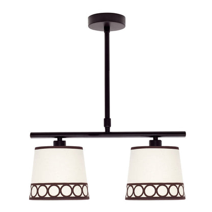 Lámpara de mesa Dalia Fabrilamp / Abrila clásica beige y marrón, referencia 114852002