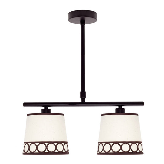 Lámpara de mesa Dalia Fabrilamp / Abrila clásica beige y marrón, referencia 114852002