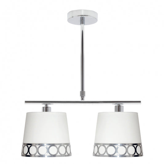 Lámpara Dalia 2xE14 Blanco/Plata de Fabrilamp. Diseño elegante y moderno para iluminar tu hogar.