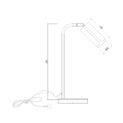 Lámpara de mesa orientable con protección IP20 perfecta para escritorio