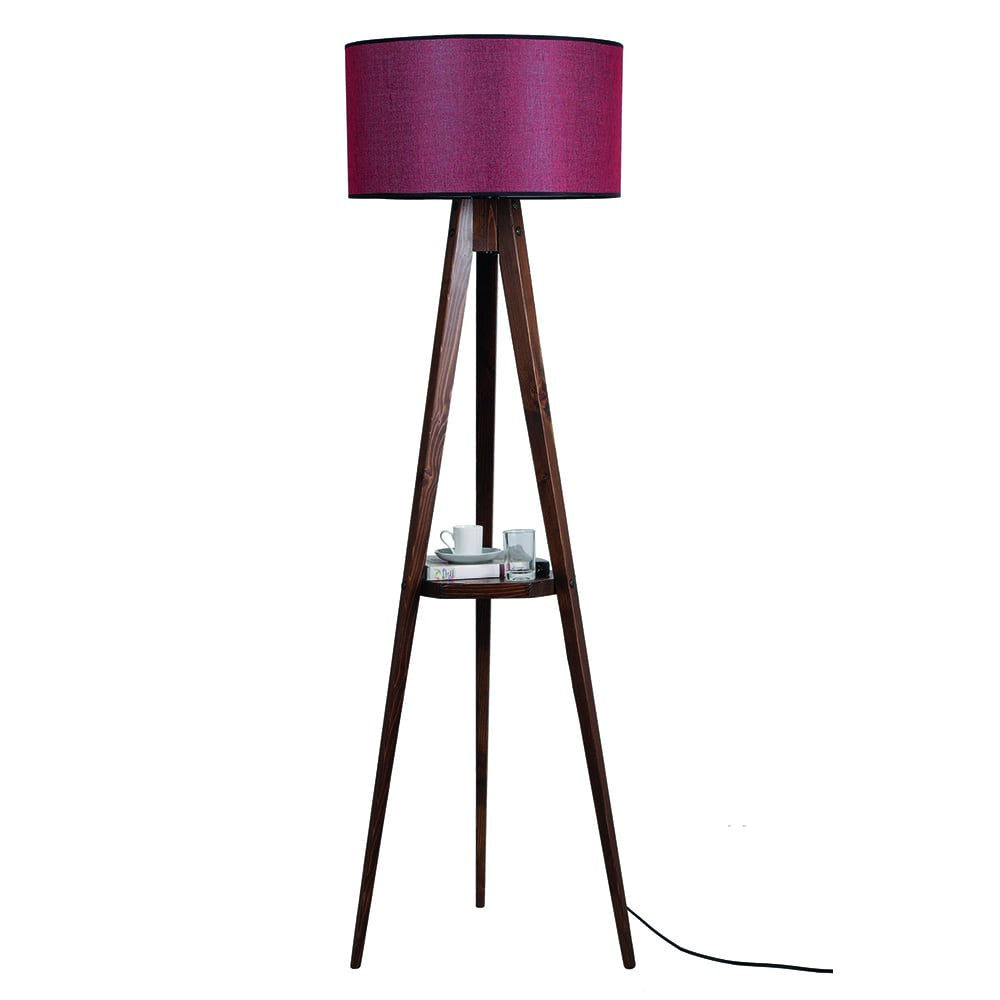 Lámpara de Pie Madera CristalRecord con Mesa Auxiliar PRODM22060