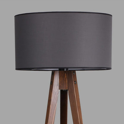 Lámpara de pie fabricada en Madera color gris antracita