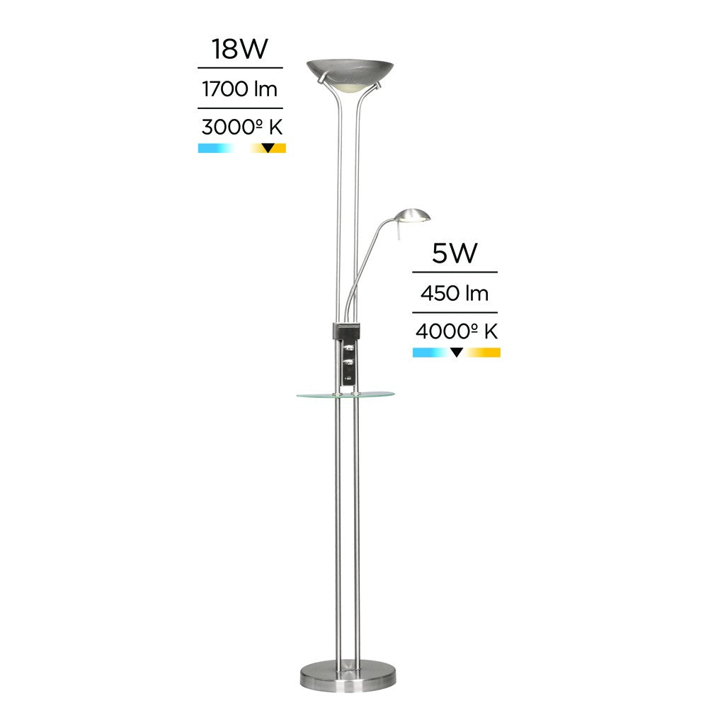 Lámpara de pie dimmable con 1700 lúmenes
