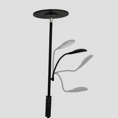 Elegante lámpara de pie con brazo lector ideal para salón o dormitorio