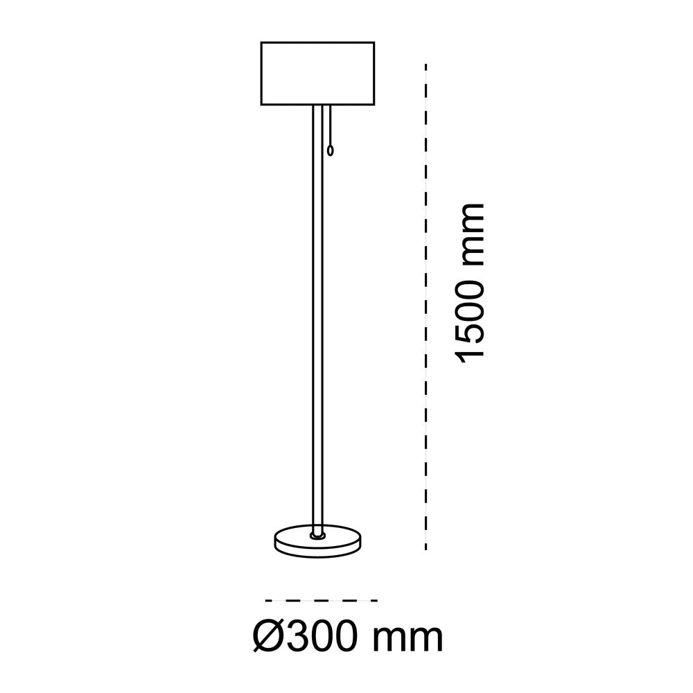 Lámpara de pie con casquillo E27 para luz ambiental cálida
