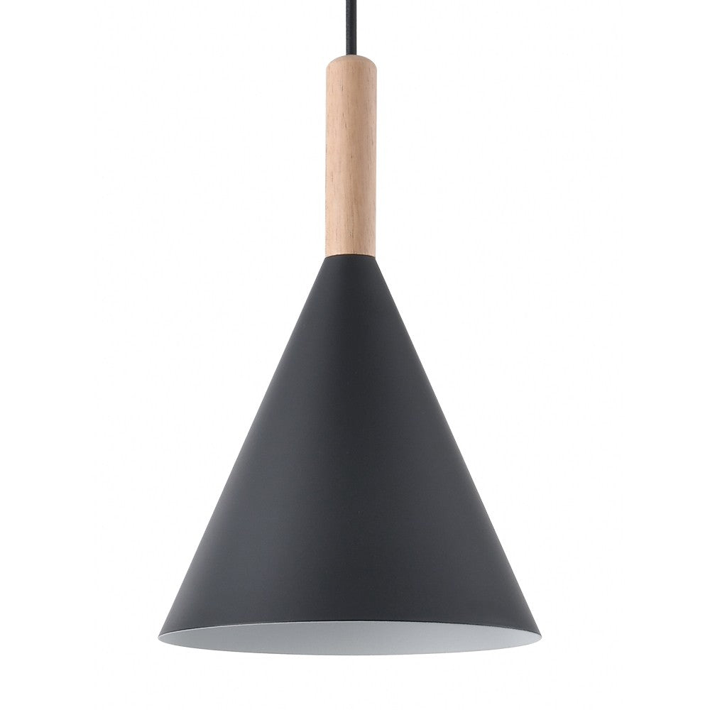 Lámpara Cala fabricada en madera y metal color negro