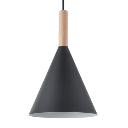 Lámpara Cala fabricada en madera y metal color negro