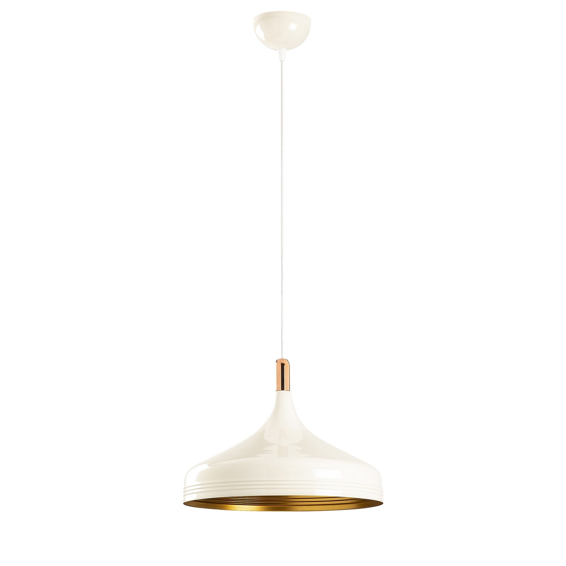 Lámpara Colgante Blanca y Dorada CristalRecord Model 25