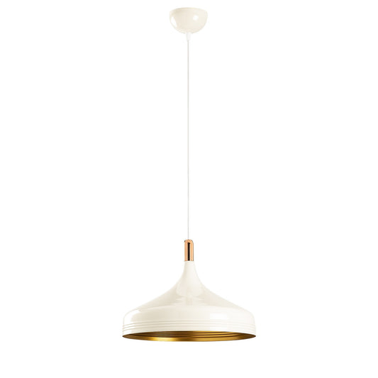 Lámpara Colgante Blanca y Dorada CristalRecord Model 25