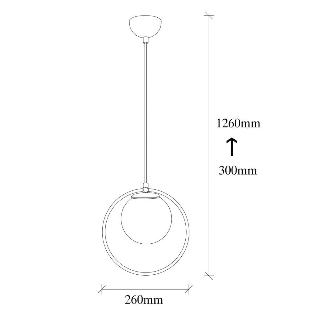 Lámpara colgante con altura ajustable entre 30cm y 126cm