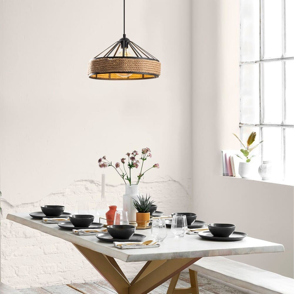 Lámpara de techo de estilo natural ideal para comedores