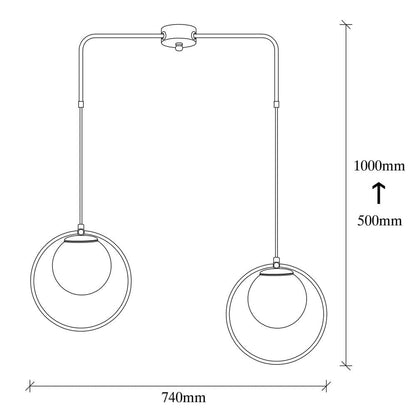 Lámpara colgante con altura ajustable entre 50 y 100 cm