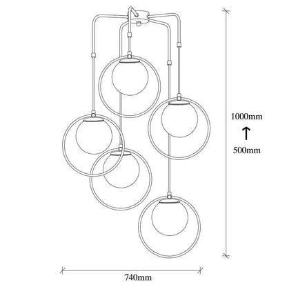 Lámpara de techo colgante con altura ajustable hasta 136 cm
