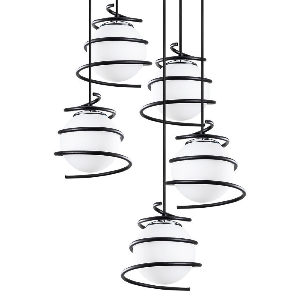 Lámpara Model 6 fabricada en metal y cristal color blanco