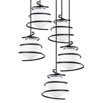 Lámpara Model 6 fabricada en metal y cristal color blanco