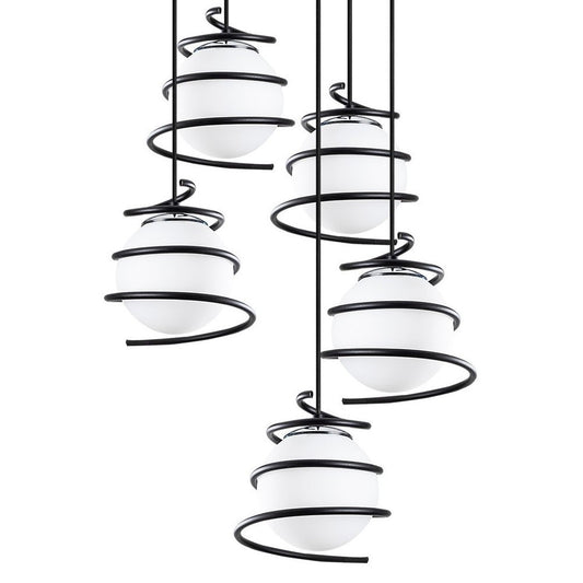 Lámpara Model 6 fabricada en metal y cristal color blanco