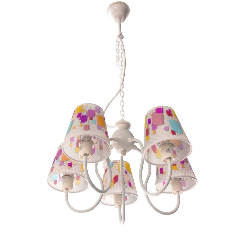Lámpara Candy fabricada en plástico multicolor, ideal para dormitorios infantiles