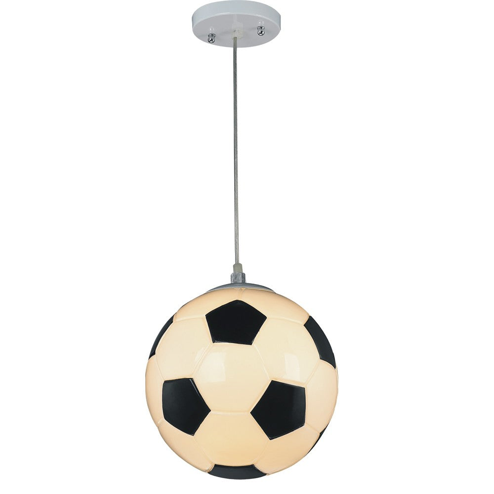 Lámpara Champion fabricada en hierro y cristal color blanco