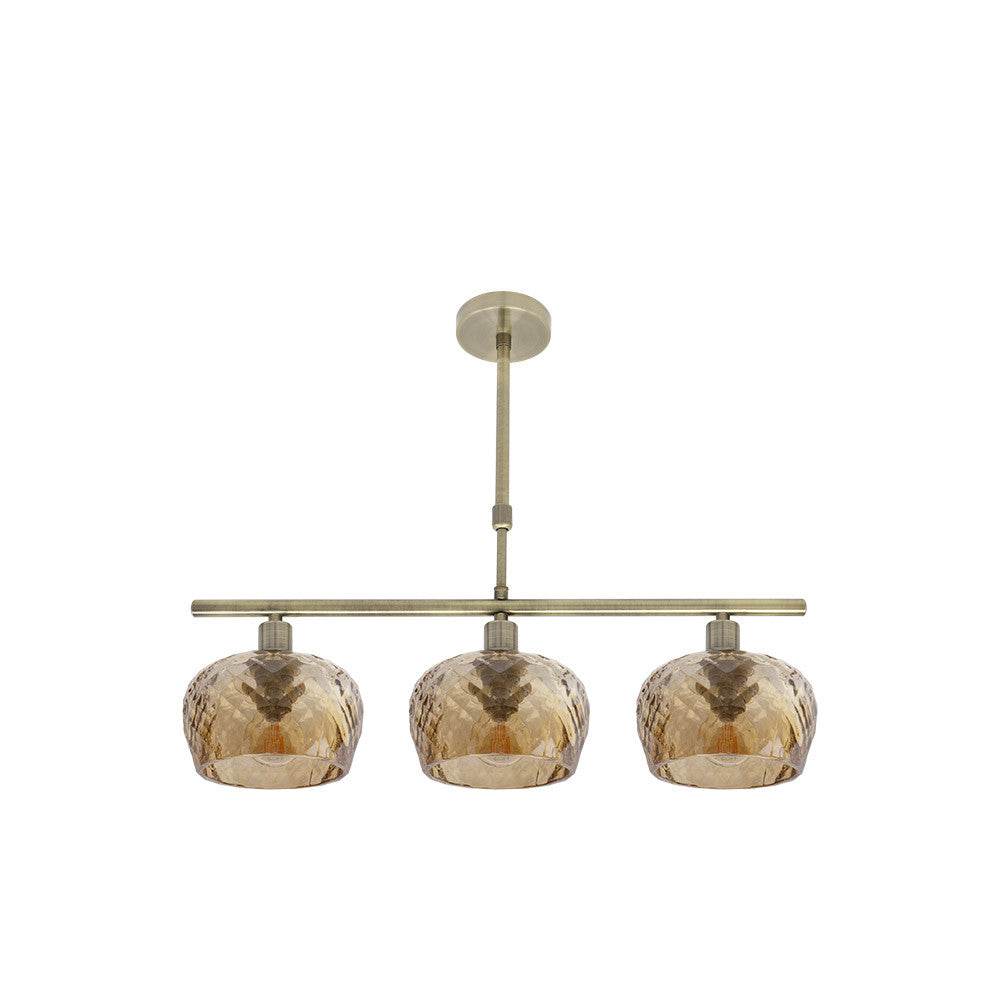 Lámpara de techo Estela Fabrilamp / Abrila con cristal ámbar, ref. 196853014