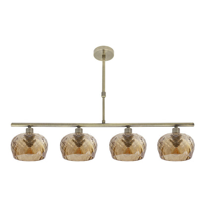 Lámpara de techo Estela Fabrilamp / Abrila con 4 luces y cristal ámbar, ref. 196854014