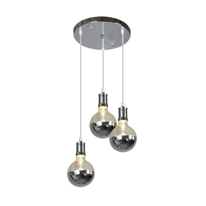 Lámpara Gala fabricada en metal color cromo con bombillas LED E27 incluidas