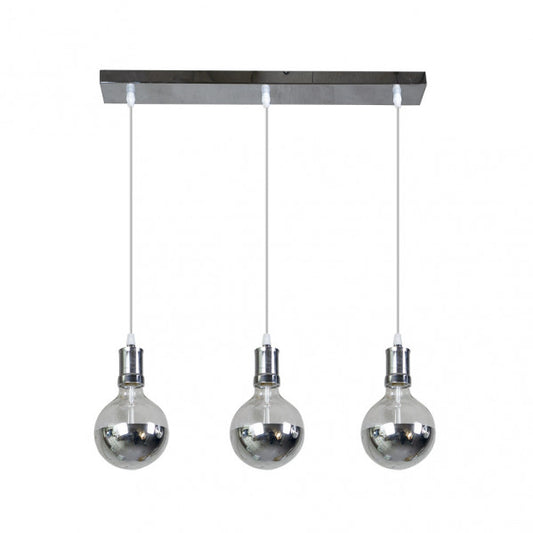 Lámpara Colgante Gala 3xE27 Cromo con Bombillas LED Fabrilamp - vista principal | Fabrilamp / Abrila