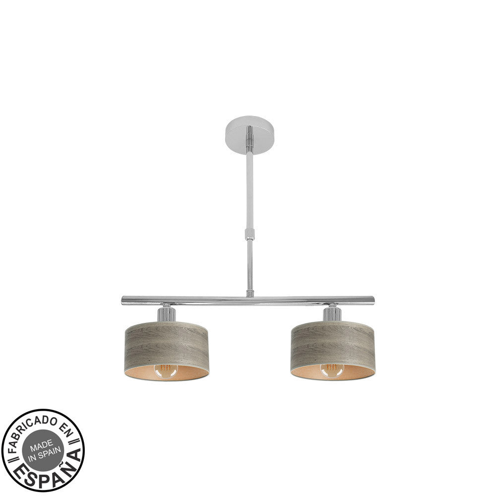 Lámpara Gilda Nature Fabrilamp / Abrila, diseño moderno en cromo y madera, Ref. 190352083