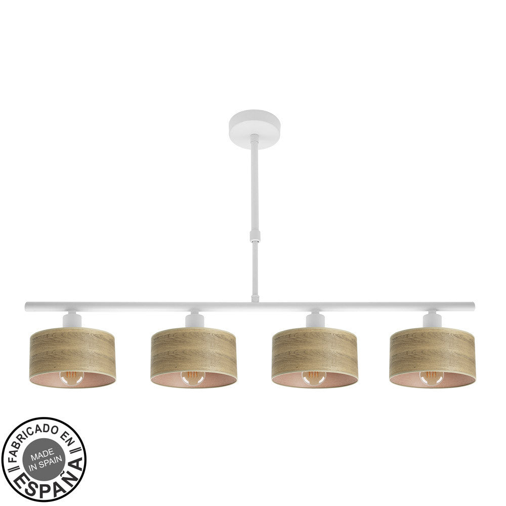 Lámpara Nature Gilda Fabrilamp / Abrila 4xE14 Blanco/Madera Ref:190354085