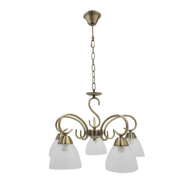 Lámpara Colgante Jaipur 5 Luces E14 Cuero Fabrilamp