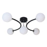 Lámpara de techo La Habana Fabrilamp / Abrila 5 luces negro y cromo 154555009