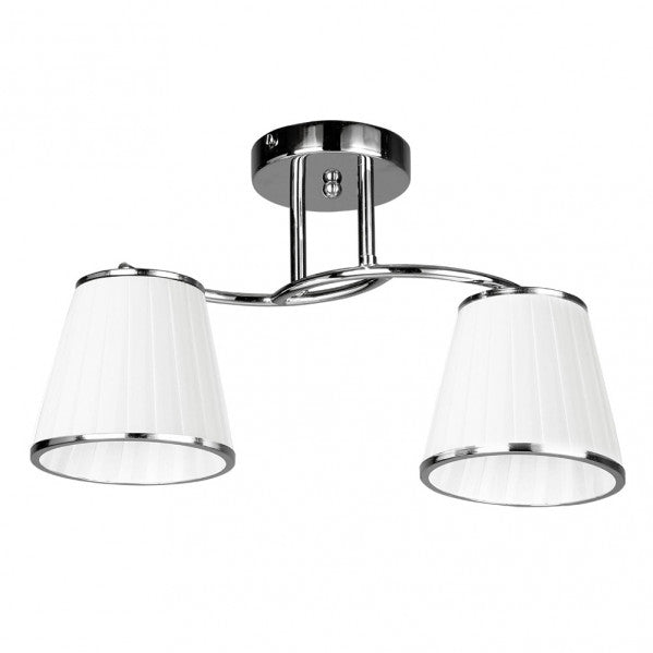 Lámpara Lantanas 2xE27 Cromo y Blanco de Fabrilamp. Diseño elegante y moderno para tu hogar.