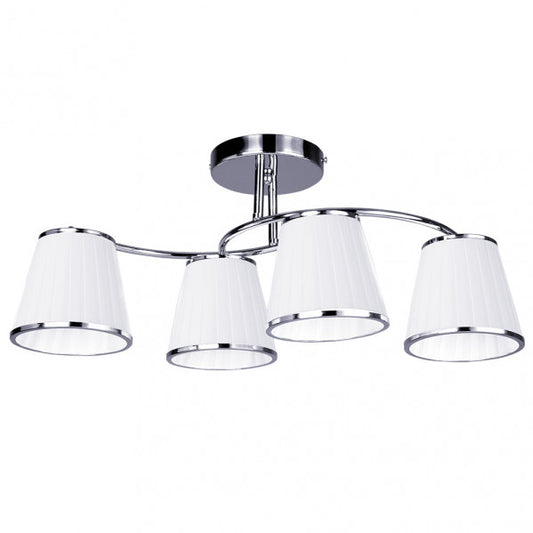 Lámpara Lantanas 4xE27 Cromo y Blanco de Fabrilamp/Abrila. Diseño elegante y moderno para iluminar tu hogar.