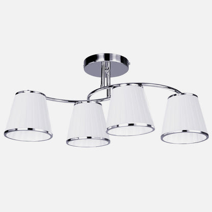 Lámpara Lantanas fabricada en metal cromado color blanco, elegante iluminación interior