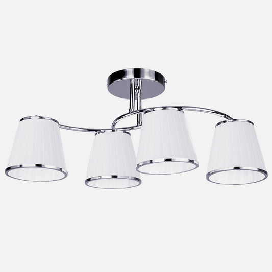 Lámpara Lantanas fabricada en metal cromado color blanco, elegante iluminación interior