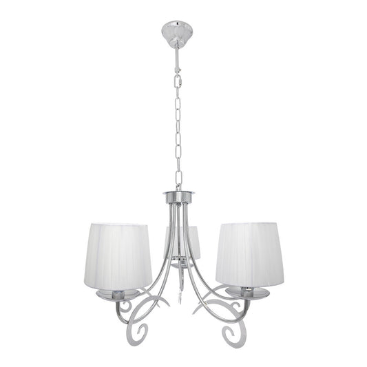Lámpara Luxor Clásica Fabrilamp / Abrila 5 Luces Cromo y Blanca 155255020