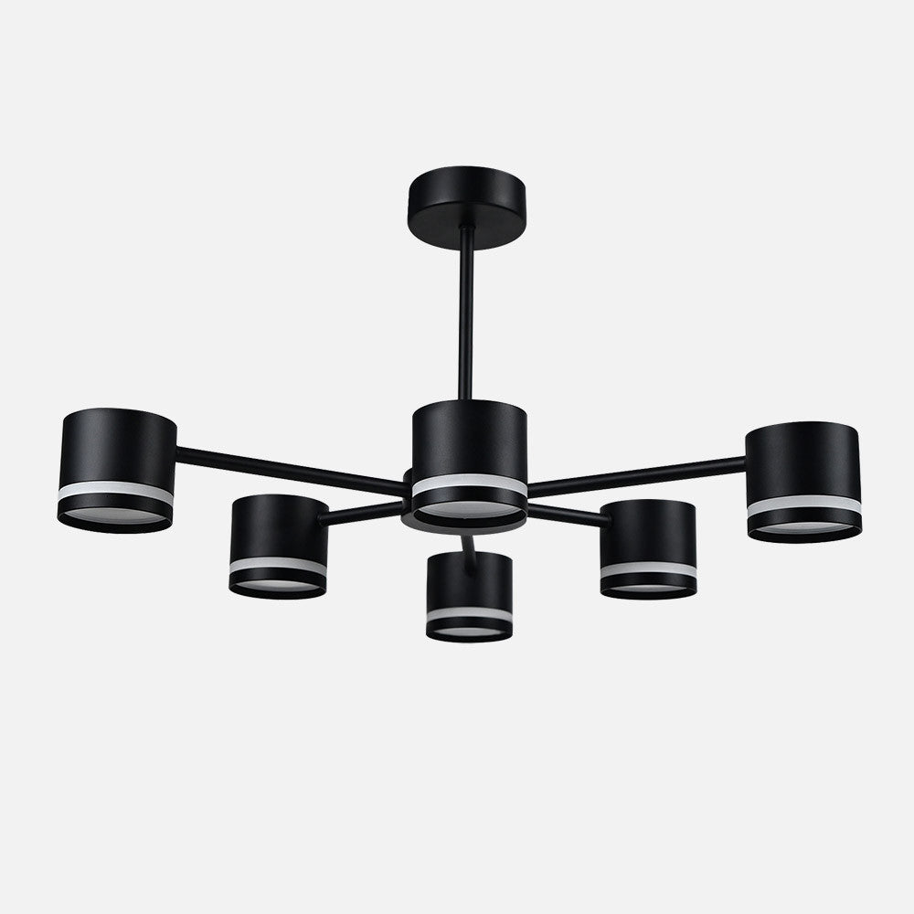 Lámpara Moderna Ortiga 6 Luces Negra Fabrilamp / Abrila 253656009