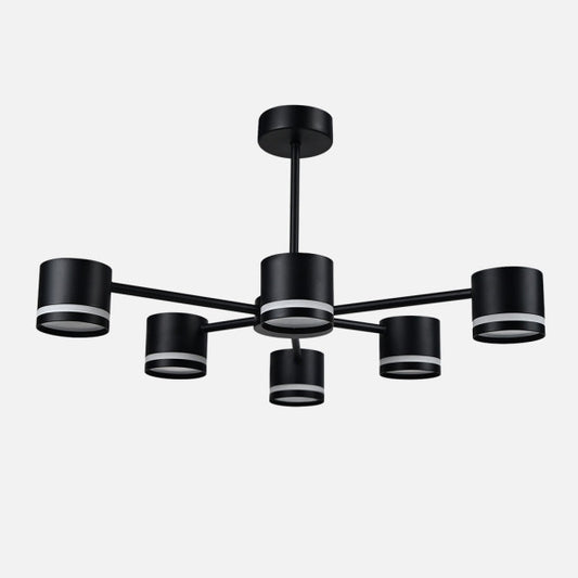 Lámpara de Techo Ortiga 6 Luces LED 54W Negro Fabrilamp - vista principal | Fabrilamp / Abrila