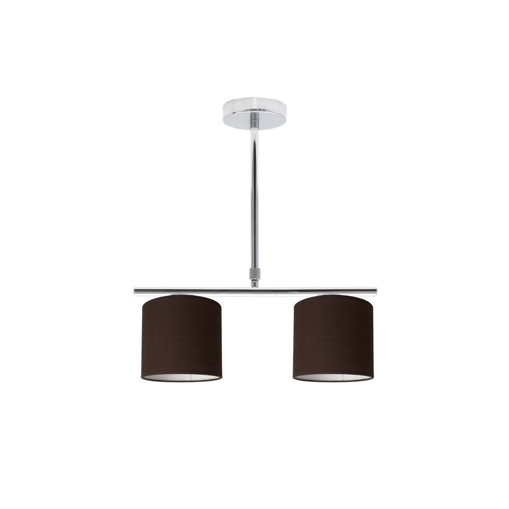 Lámpara Clásica Planetario Fabrilamp / Abrila, diseño cromo y marrón, Ref. 1.523/2-MARRON