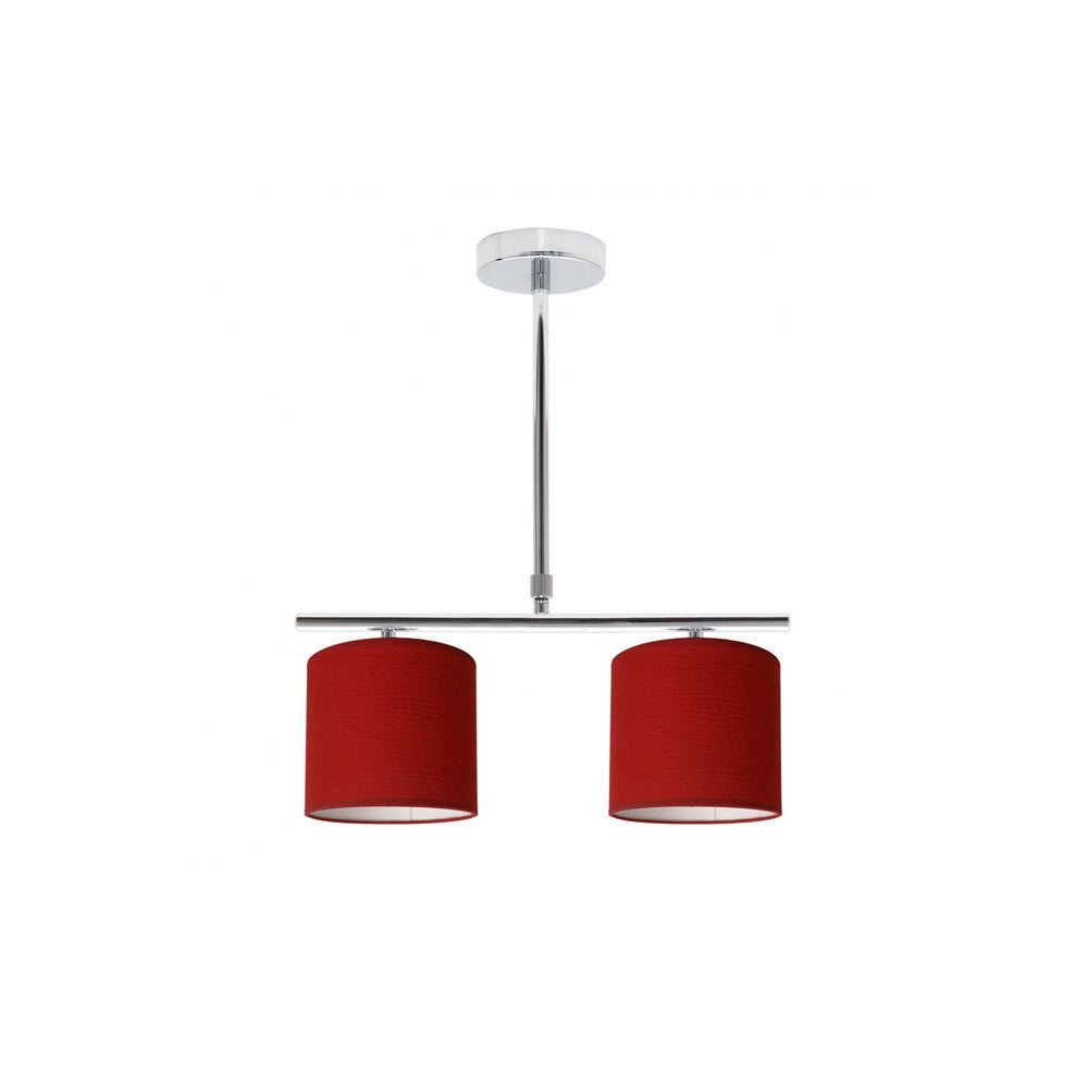 Lámpara de techo Planetario Fabrilamp / Abrila clásica cromo y rojo, ref. 1.523/2-ROJO