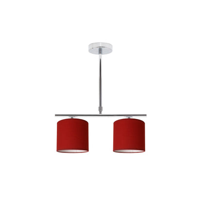 Lámpara de techo Planetario Fabrilamp / Abrila clásica cromo y rojo, ref. 1.523/2-ROJO