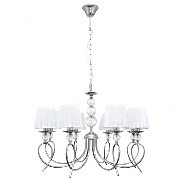 Lámpara de techo Fabrilamp / Abrila RIN, cromo, 8 luces E14 - LUZGURÚ