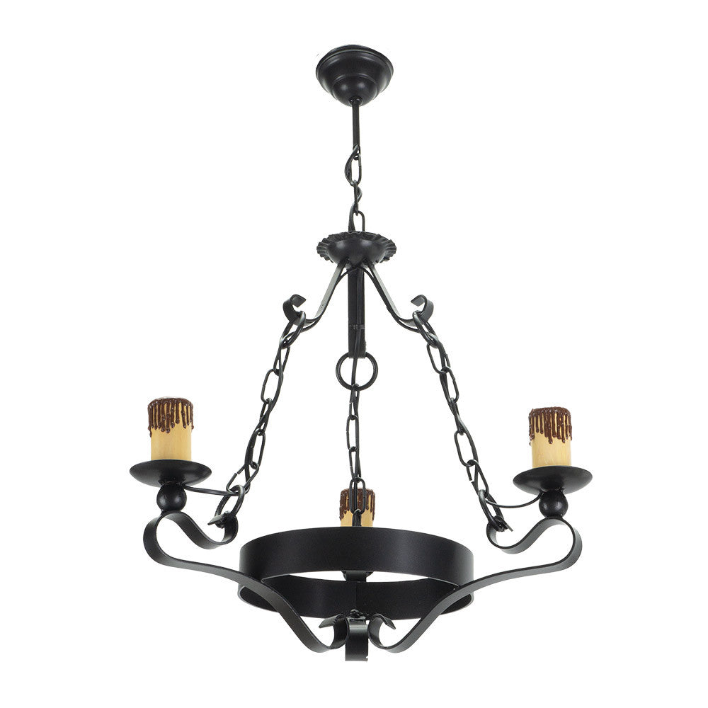 Lámpara de techo Medieval Fabrilamp / Abrila 1.505/3-NEGRO