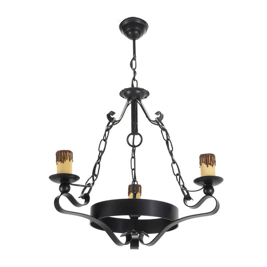 Lámpara de techo Medieval Fabrilamp / Abrila 1.505/3-NEGRO