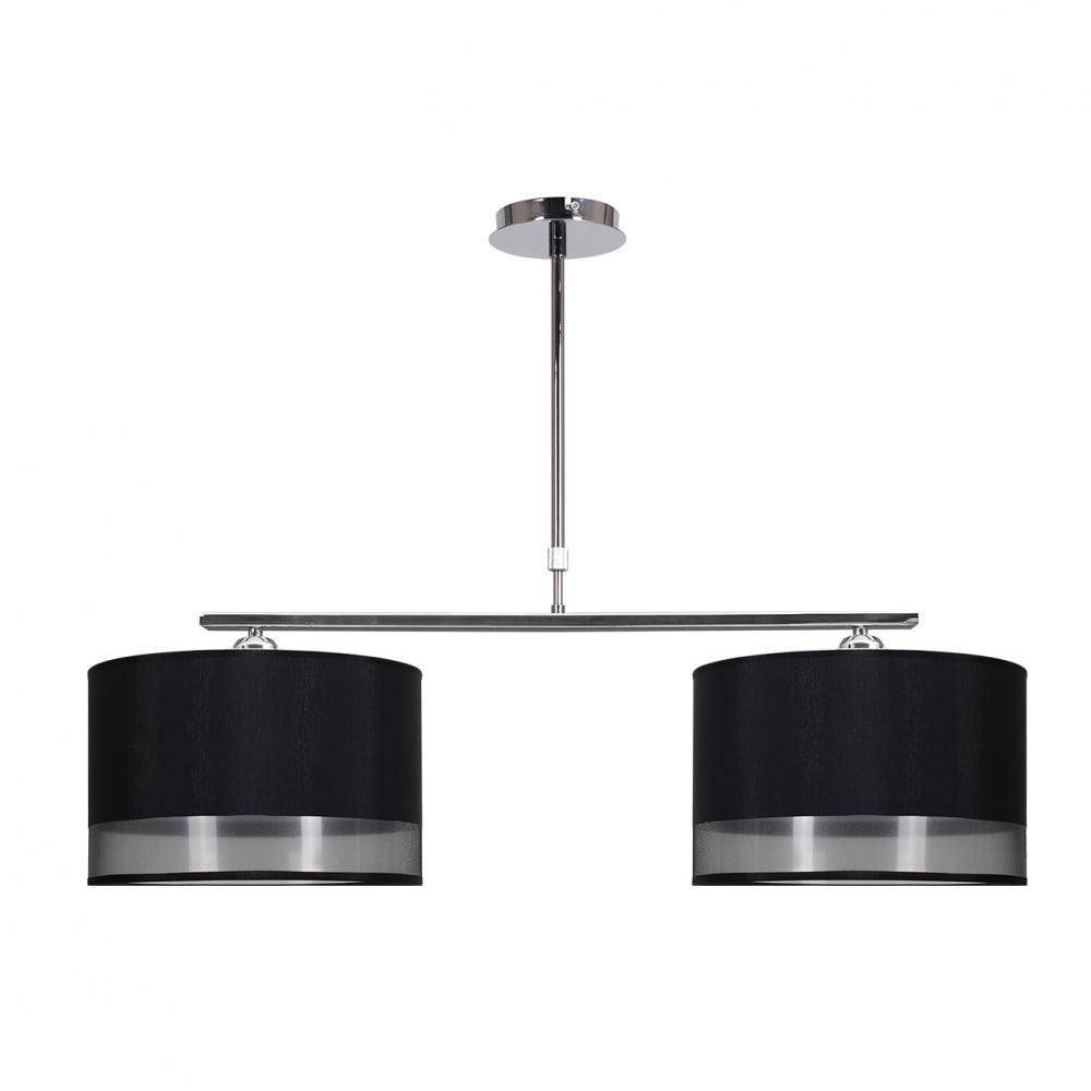 Lámpara de techo Menorca Fabrilamp / Abrila textil negra y cromo, ref. 049952009